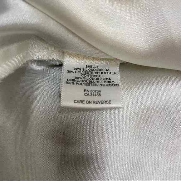 BCBGMAXAZRIA Silk Cream & Black Swiss Dot Lace Accent Mini Dress - Picture 10 of 12